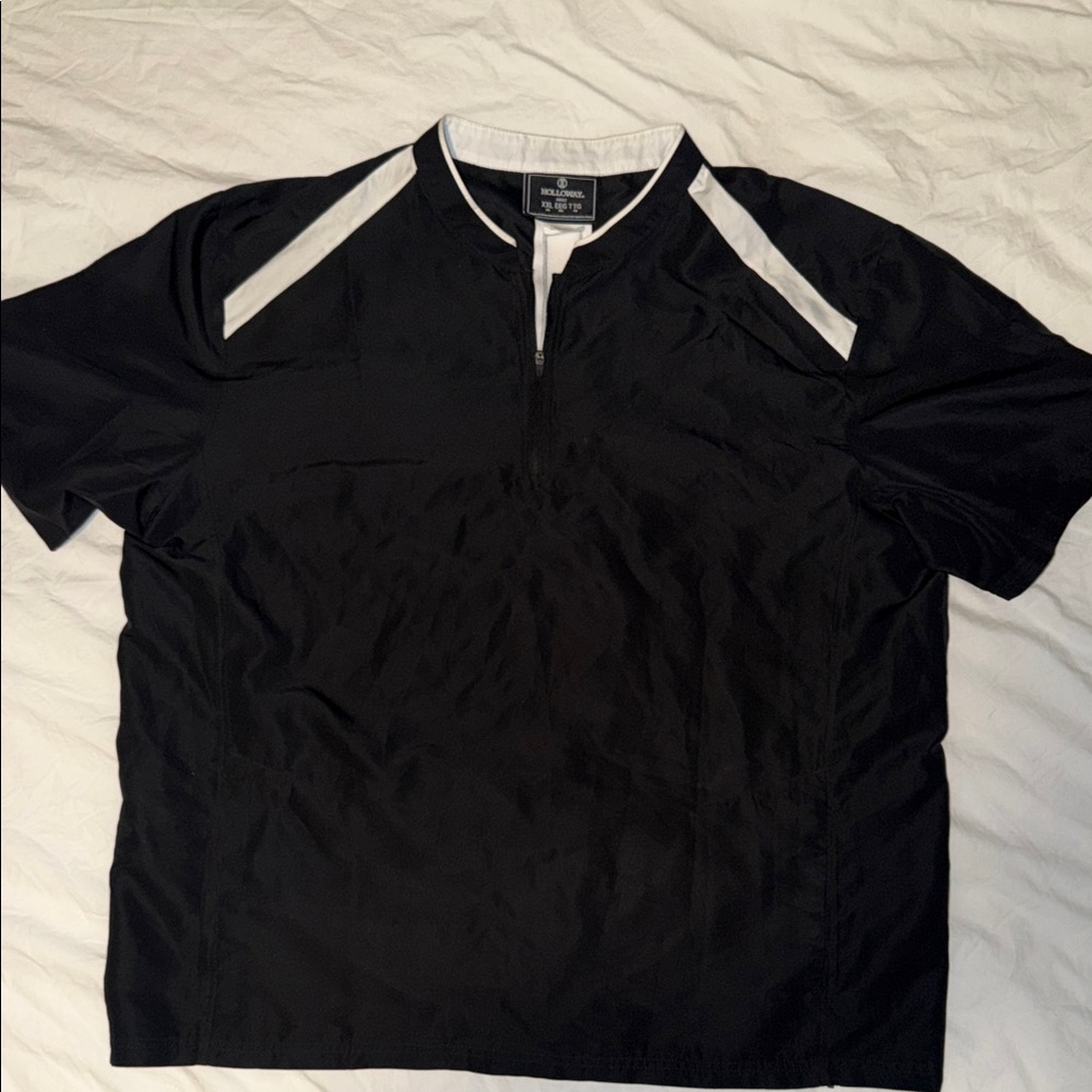 Holloway Black and White Quarter Zip Men's Wind Shirt Size XXL
